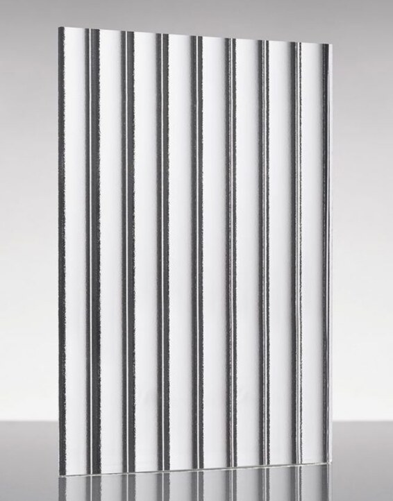 A sample of fluted metal panelling.
